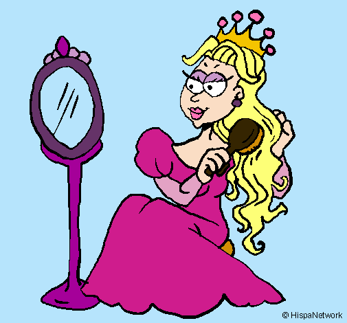 Dibujo Princesa y espejo pintado por hitany
