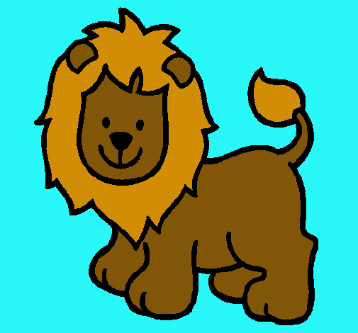 Dibujo León pintado por juanca