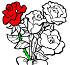 Dibujo Ramo de rosas pintado por huriel