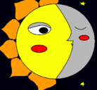 Dibujo Sol y luna 3 pintado por juam