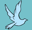 Dibujo Paloma de la paz al vuelo pintado por hala