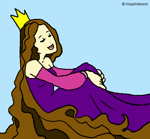 Dibujo Princesa relajada pintado por hitany