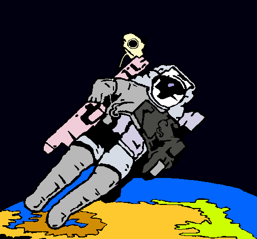 Dibujo Astronauta en el espacio pintado por beethoven