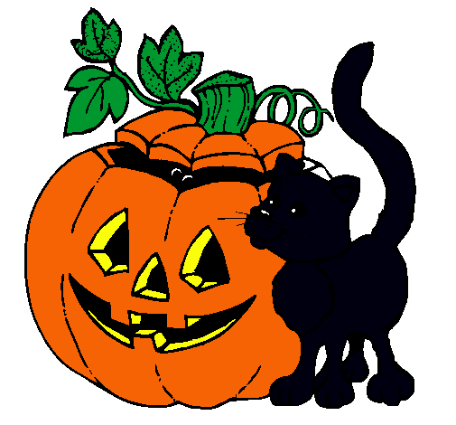 Calabaza y gato