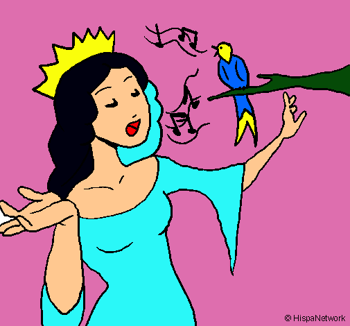 Dibujo Princesa cantando pintado por tosande
