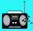 Dibujo Radio cassette 2 pintado por monica
