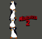 Dibujo Madagascar 2 Pingüinos pintado por pulga