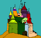 Dibujo Castillo medieval pintado por miau