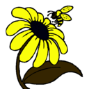 Dibujo Margarita con abeja pintado por charlian
