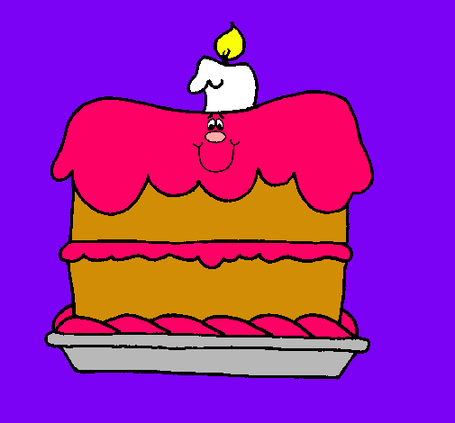 Dibujo Pastel de cumpleaños pintado por margary