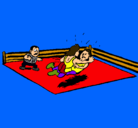 Dibujo Lucha en el ring pintado por Yeray