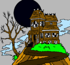 Dibujo Casa encantada pintado por hallowen