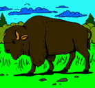 Dibujo Búfalo  pintado por chicha