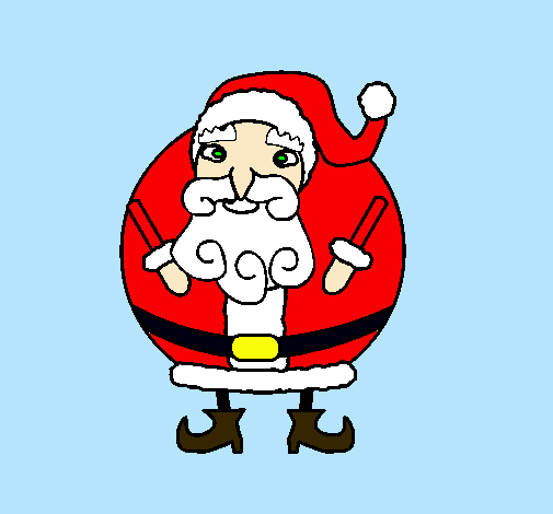 Dibujo Papa Noel pintado por hitany