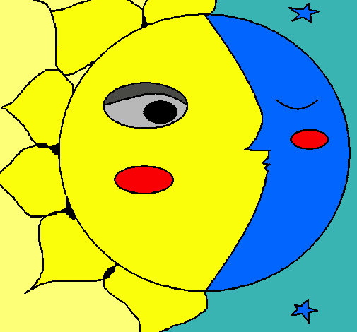 Dibujo Sol y luna 3 pintado por Nadia15