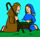 Dibujo Adoran al niño Jesús pintado por Annette 