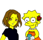 Dibujo Sakura y Lisa pintado por itziar