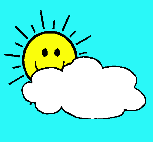 Dibujo Sol y nube pintado por hitany
