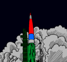 Dibujo Lanzamiento cohete pintado por raiman10000