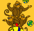Dibujo Monos haciendo malabares pintado por jafet
