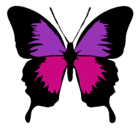 Dibujo Mariposa con alas negras pintado por inga