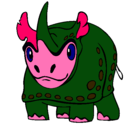 Dibujo Rinoceronte pintado por barney