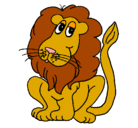 Dibujo León pintado por leon