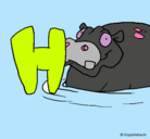 Dibujo Hipopótamo pintado por hipopol