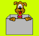 Dibujo Perro dentro de caja pintado por carmen12