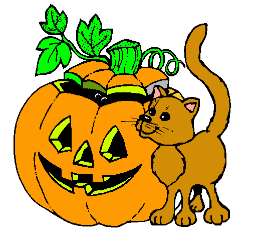 Calabaza y gato