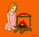 Dibujo Mujer cocinando pintado por antonella