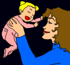 Dibujo Madre con su bebe pintado por celia22