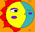 Dibujo Sol y luna 3 pintado por leopardowa