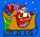 Dibujo Papa Noel en su trineo pintado por abujorge