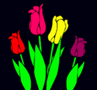 Dibujo Tulipanes pintado por rrosas