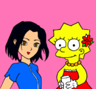 Dibujo Sakura y Lisa pintado por huesito