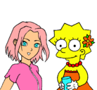 Dibujo Sakura y Lisa pintado por Ana1