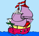 Dibujo Barco pintado por ximena