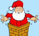 Dibujo Papa Noel en la chimenea pintado por celia22