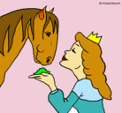 Dibujo Princesa y caballo pintado por AndreaGGM