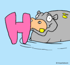 Dibujo Hipopótamo pintado por anika