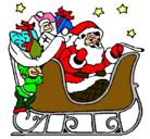 Dibujo Papa Noel en su trineo pintado por katherine