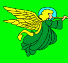 Dibujo Ángel con grandes alas pintado por amalia