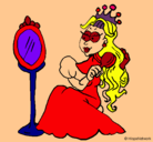 Dibujo Princesa y espejo pintado por ANALIA