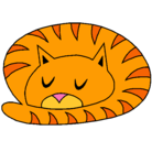 Dibujo Gato durmiendo pintado por palta