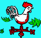 Dibujo Veletas y gallo pintado por agos