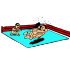 Dibujo Lucha en el ring pintado por pipeeeeeeeeeeee