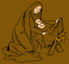 Dibujo Nacimiento del niño Jesús pintado por yari