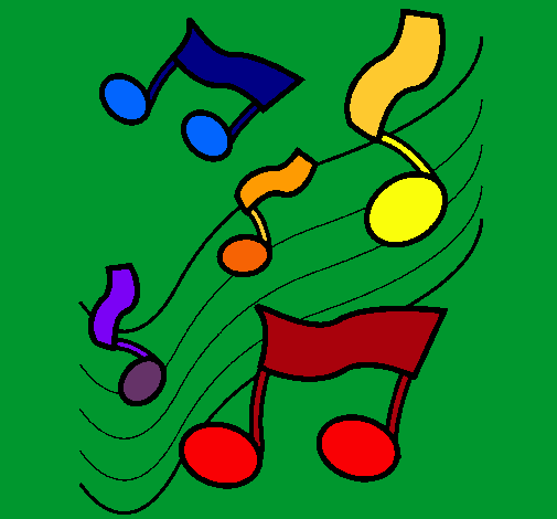 Dibujo Notas en la escala musical pintado por guillem