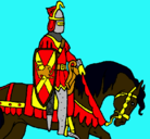 Dibujo Caballero a caballo pintado por soldado